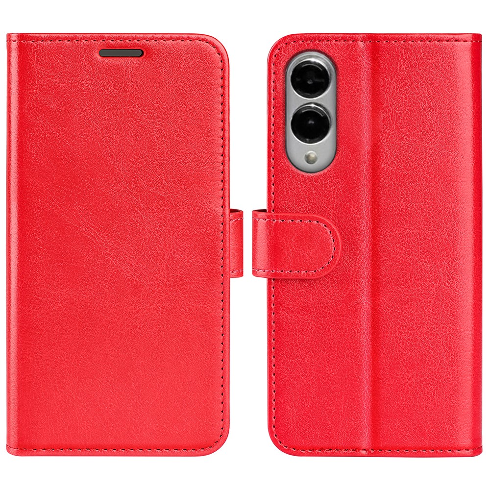  Samsung Galaxy S25 Edge Fodral Crazy Horse Läder Röd