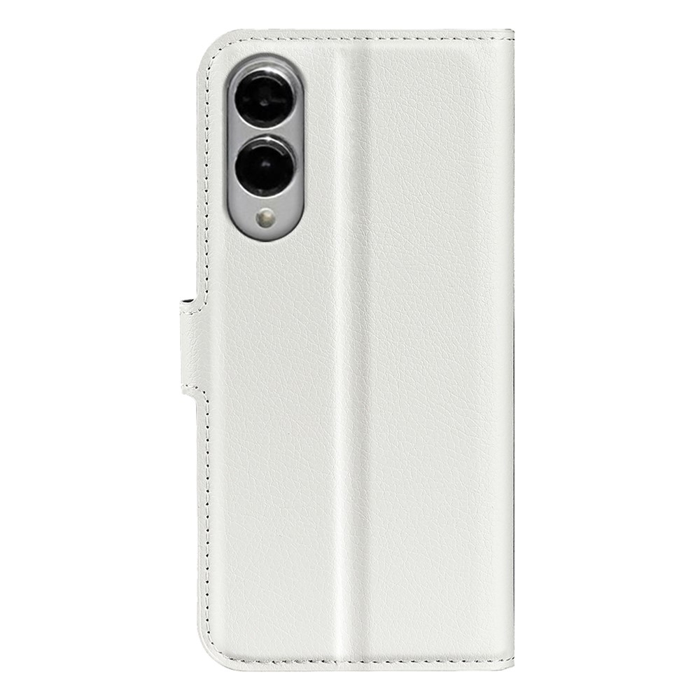  Samsung Galaxy S25 Edge Fodral Litchi Läder Vit
