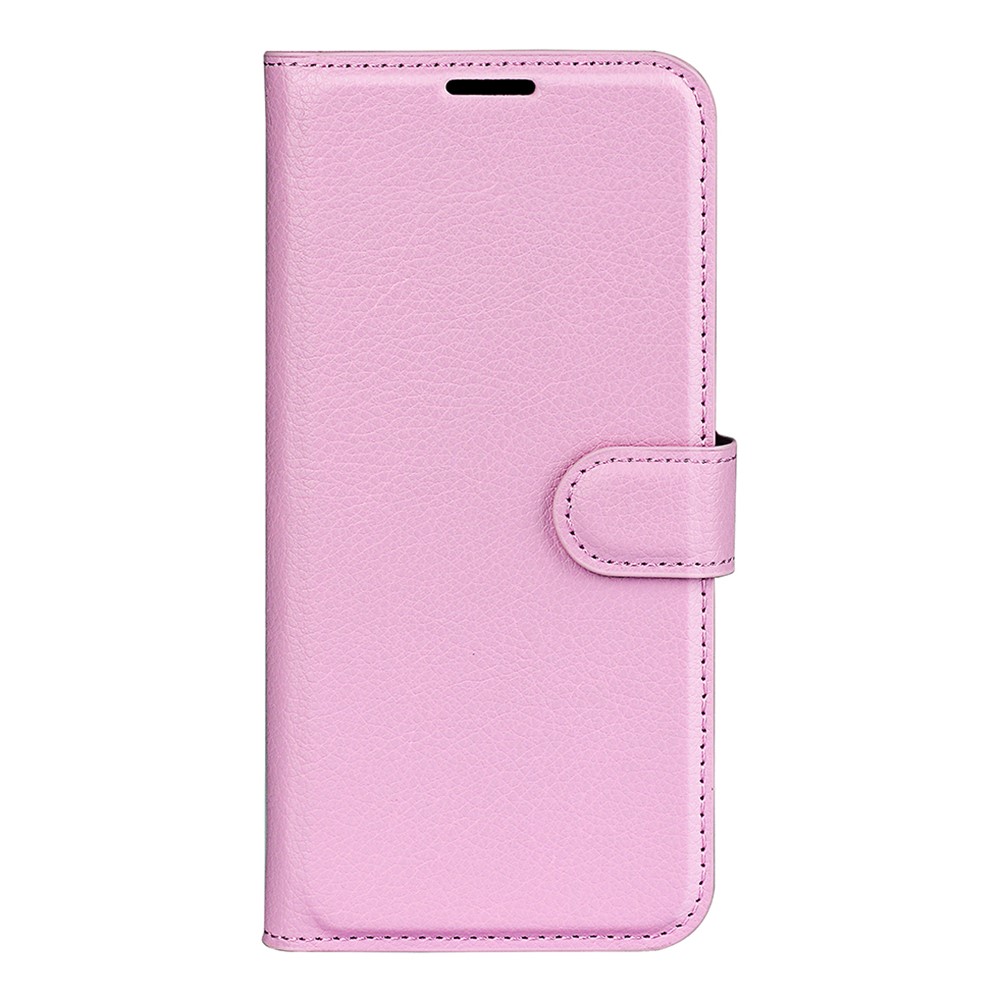  Samsung Galaxy S25 Edge Fodral Litchi Läder Ljus Rosa