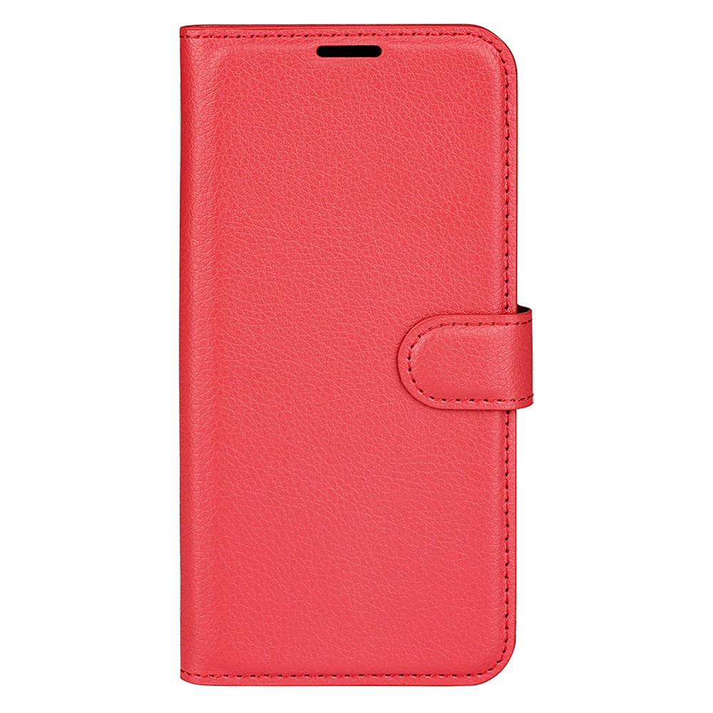  Samsung Galaxy S25 Edge Fodral Litchi Läder Röd