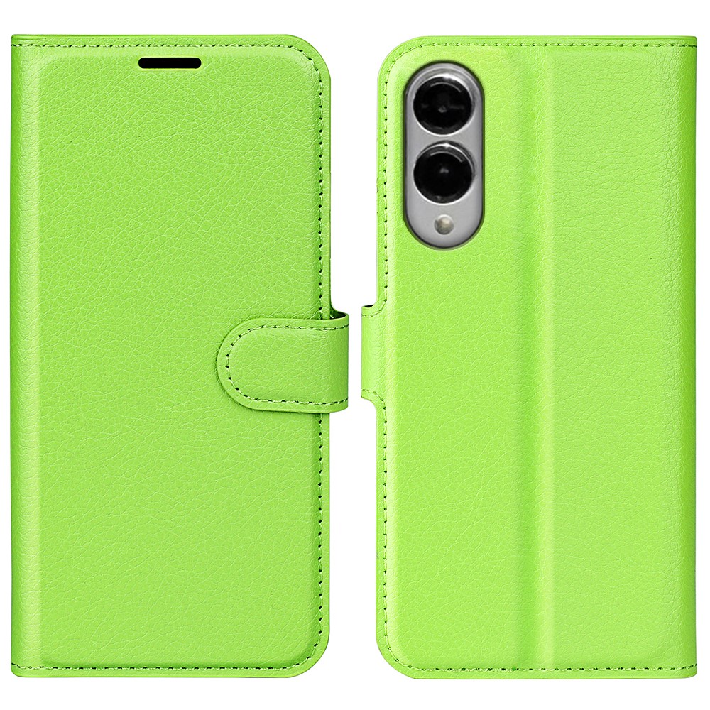  Samsung Galaxy S25 Edge Fodral Litchi Läder Grön