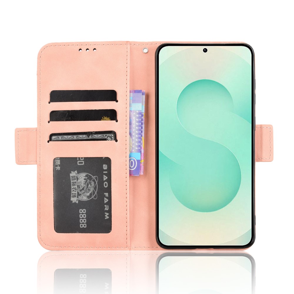  Samsung Galaxy S25 Edge Fodral Med Avtagbart Kortfodral Rosa