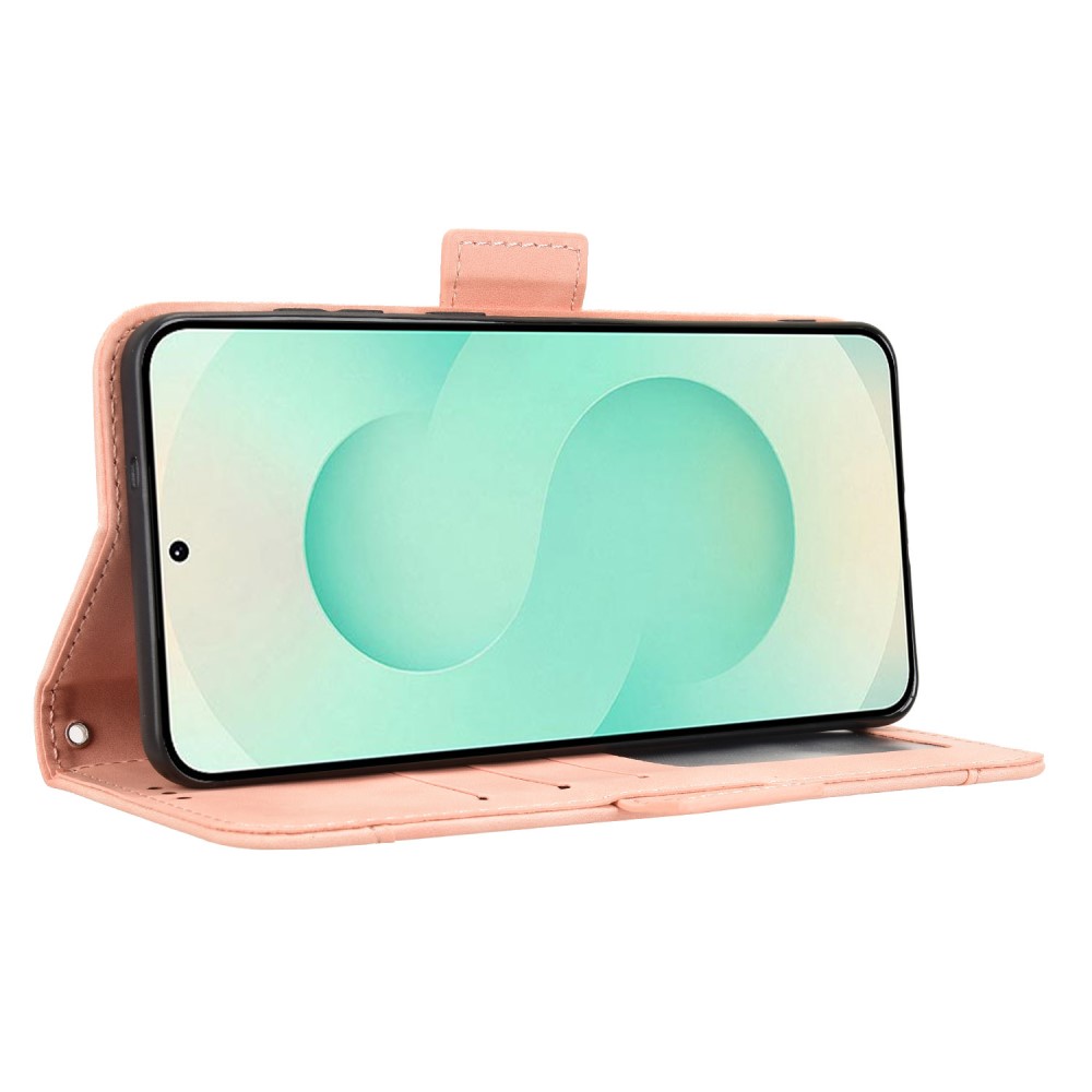  Samsung Galaxy S25 Edge Fodral Med Avtagbart Kortfodral Rosa