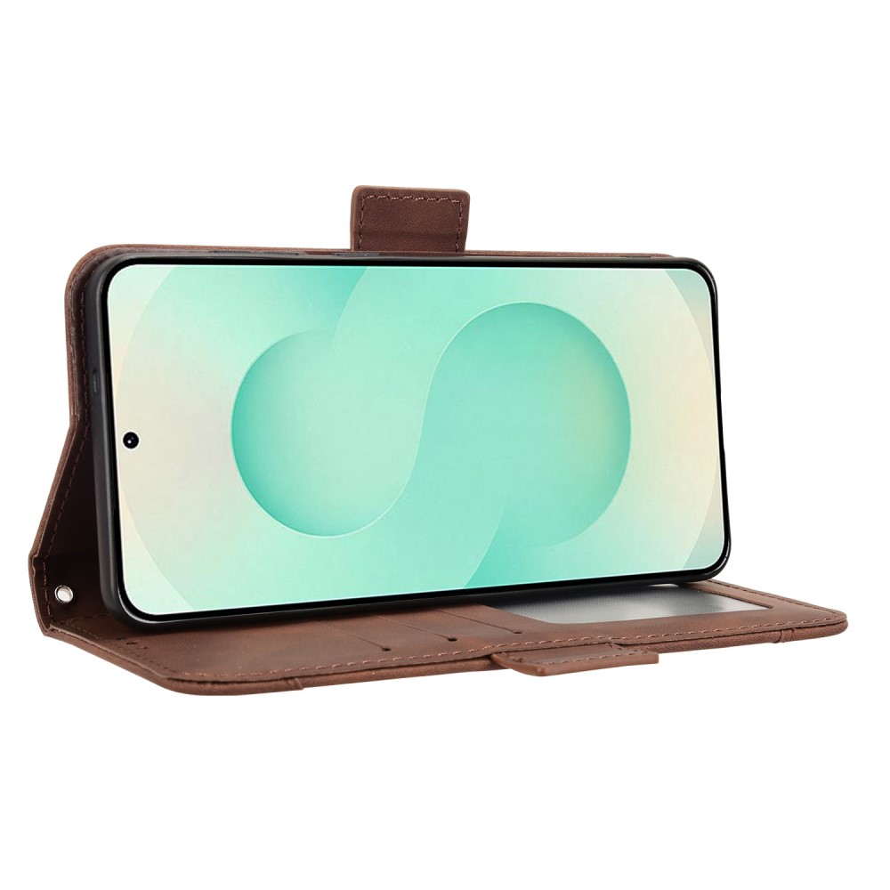  Samsung Galaxy S25 Edge Fodral Med Avtagbart Kortfodral Brun