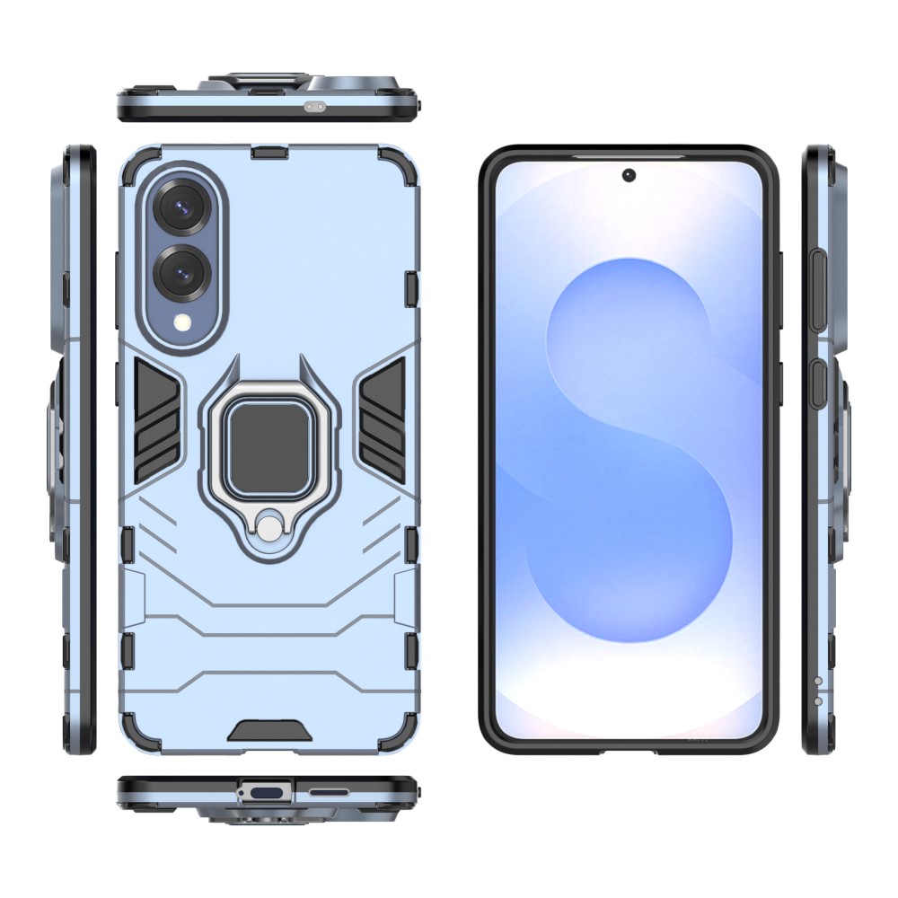  Samsung Galaxy S25 Edge Skal Ring Hybrid Armor Blå