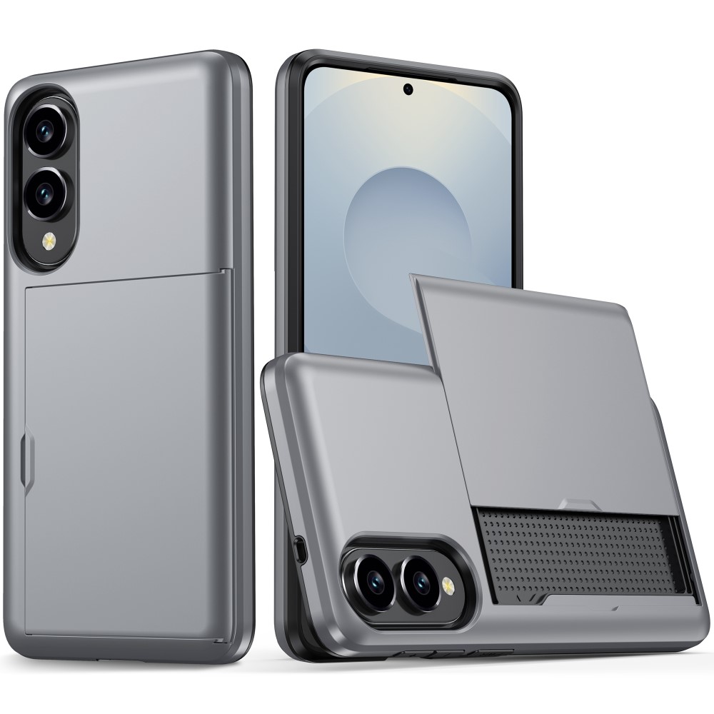  Samsung Galaxy S25 Edge Skal Hybrid Med Kortfack Grå
