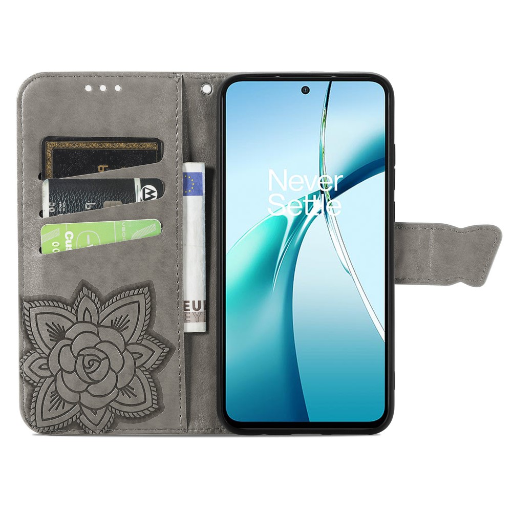  Samsung Galaxy S25 Edge Fodral Med Fjäril Tryck Grå