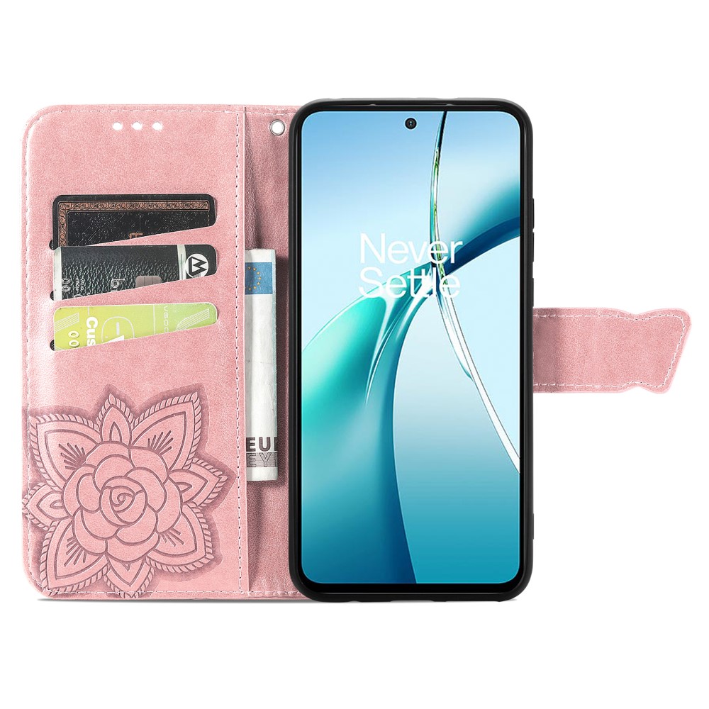 Samsung Galaxy S25 Edge Fodral Med Fjäril Tryck Roséguld