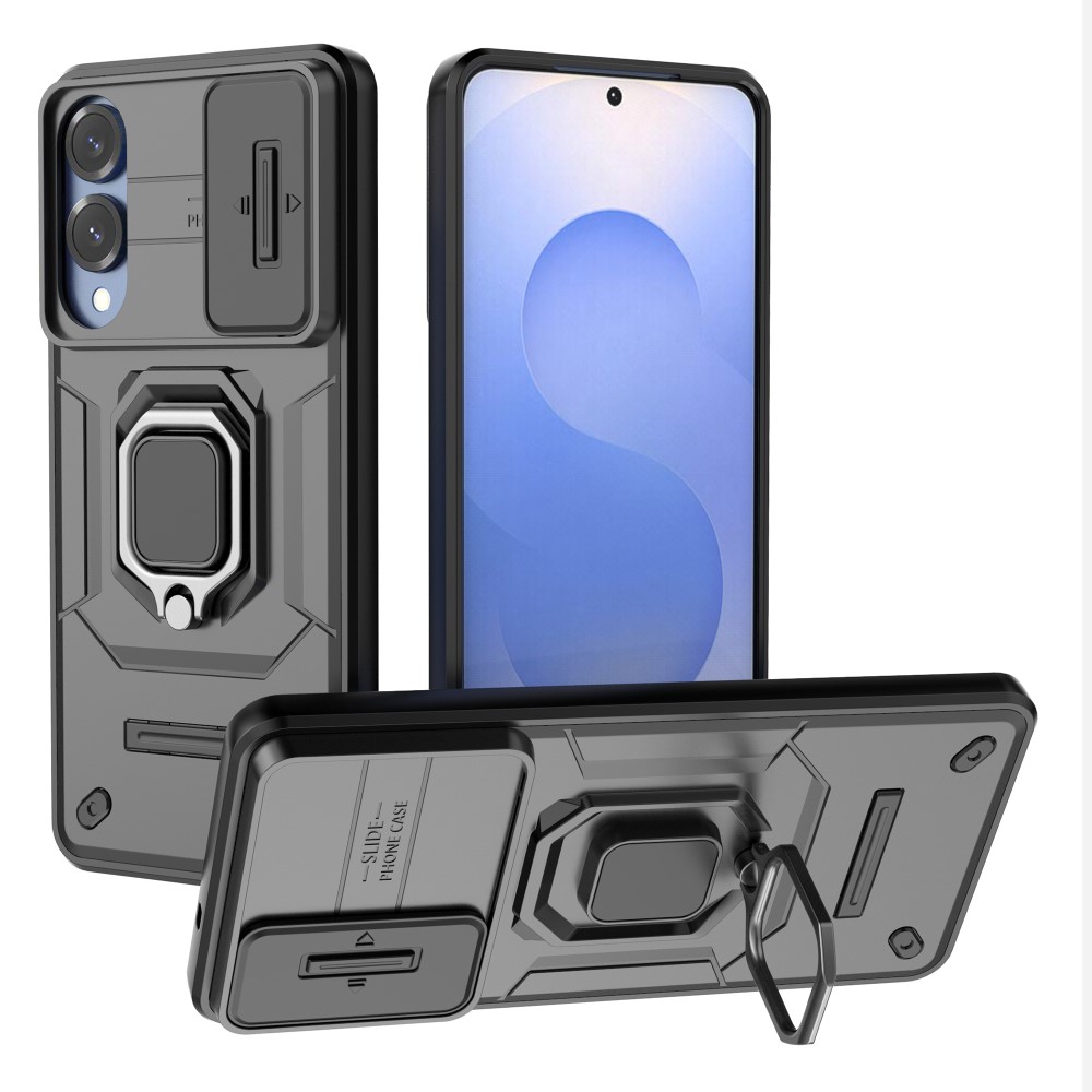  Samsung Galaxy S25 Edge Skal CamShield Ring Hybrid Svart