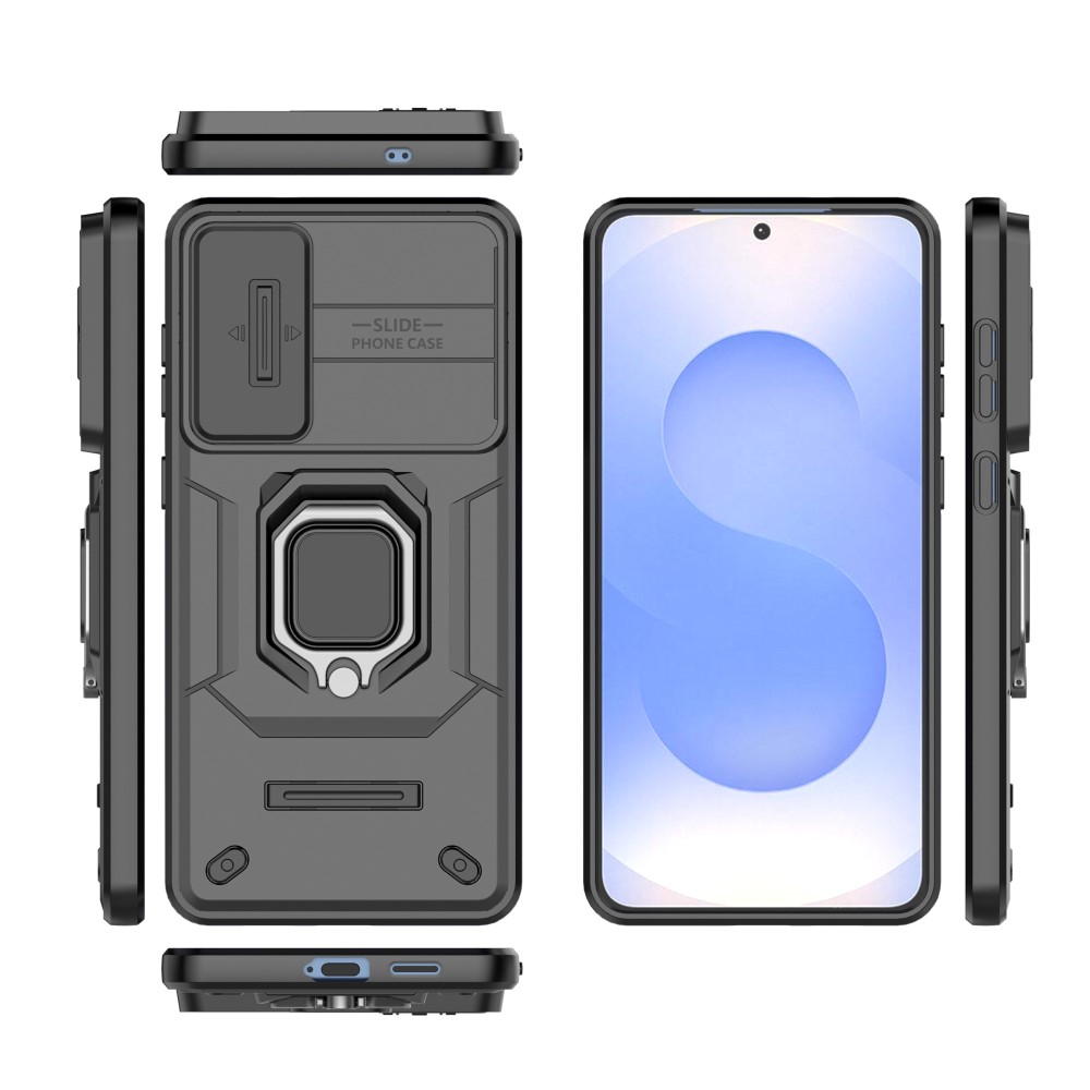  Samsung Galaxy S25 Edge Skal CamShield Ring Hybrid Svart