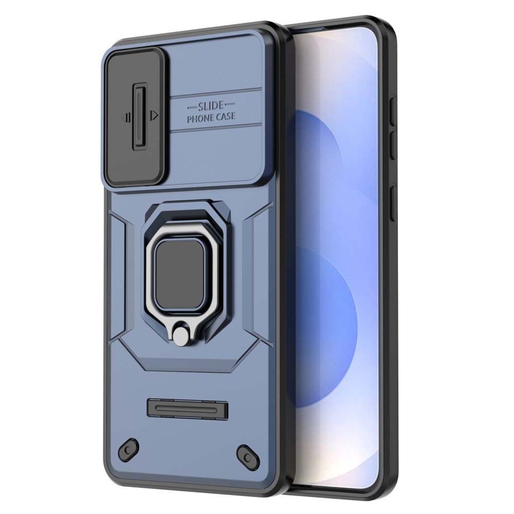  Samsung Galaxy S25 Edge Skal CamShield Ring Hybrid Blå