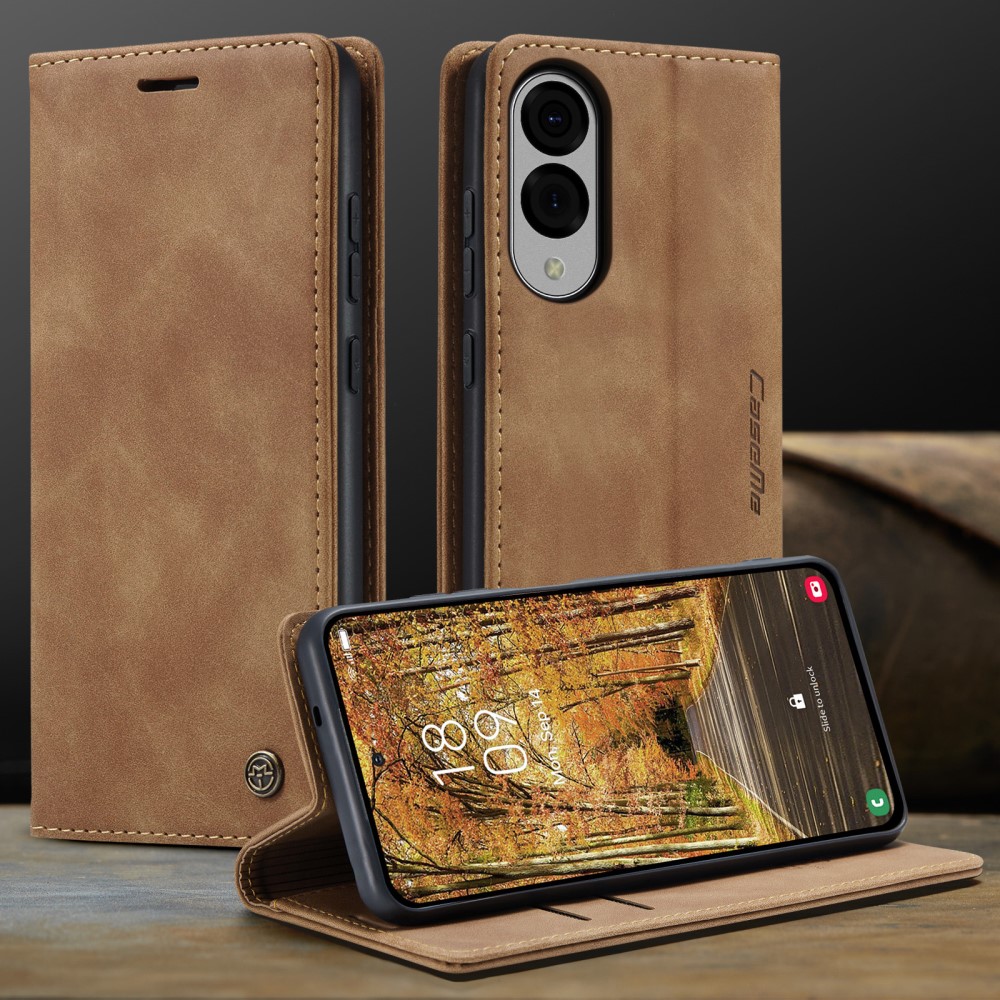 CASEME CASEME Samsung Galaxy S25 Edge Fodral Flip Läder Brun
