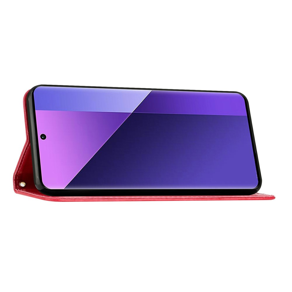  Samsung Galaxy S25 Edge Fodral Med Blommigt Tryck Röd