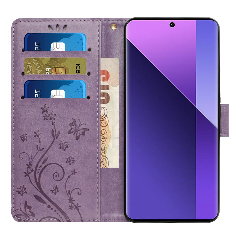  Samsung Galaxy S25 Edge Fodral Med Blommigt Tryck Lila