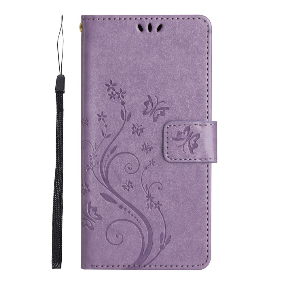  Samsung Galaxy S25 Edge Fodral Med Blommigt Tryck Lila