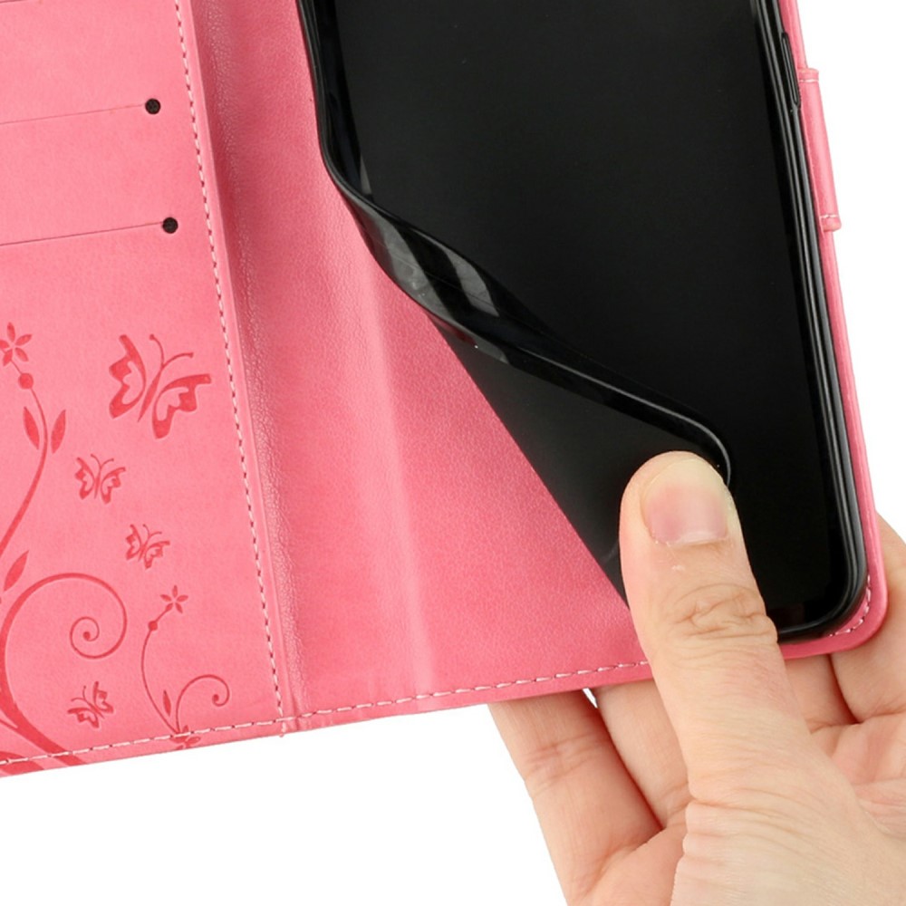  Samsung Galaxy S25 Edge Fodral Med Blommigt Tryck Rosa