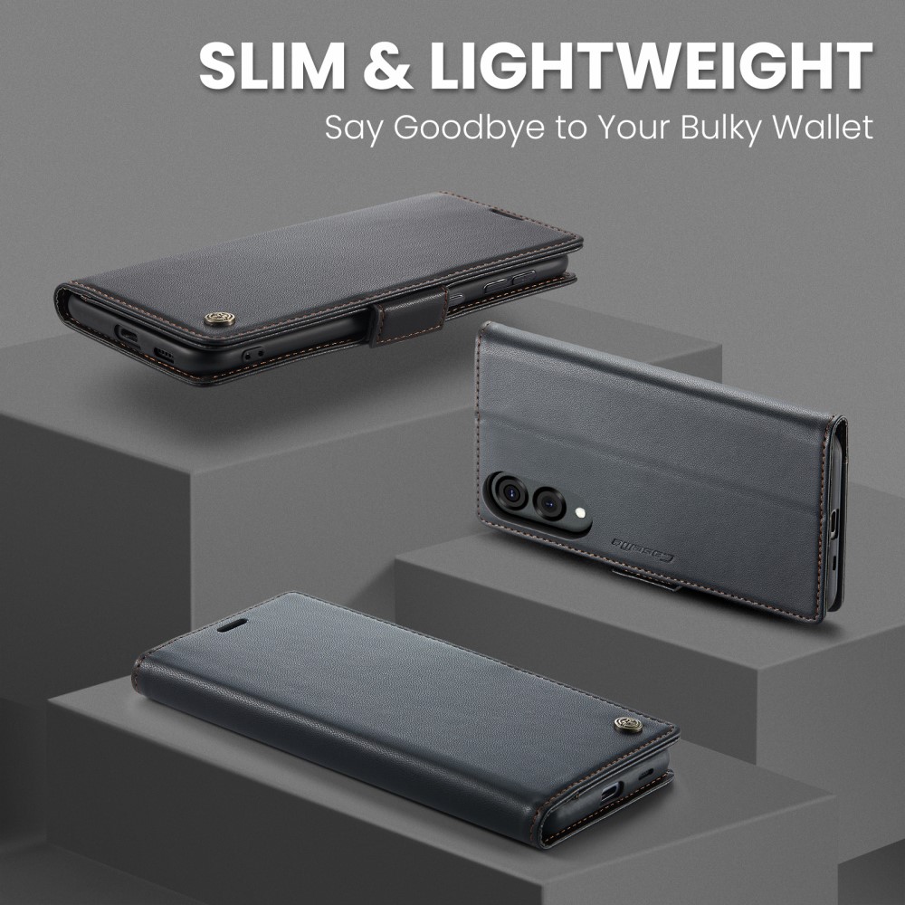 CASEME CASEME Samsung Galaxy S25 Edge Fodral Läder RFID Svart