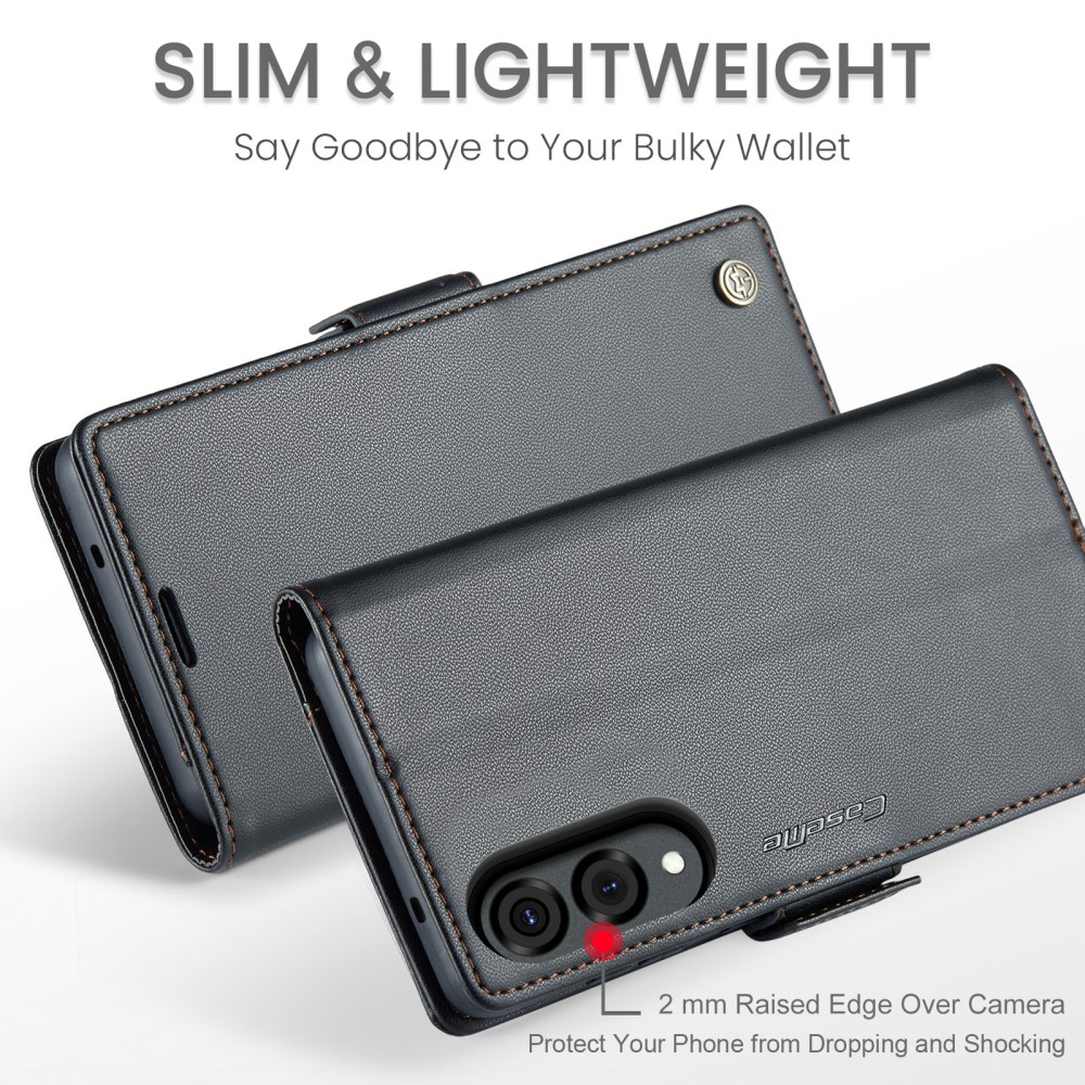 CASEME CASEME Samsung Galaxy S25 Edge Fodral Läder RFID Svart