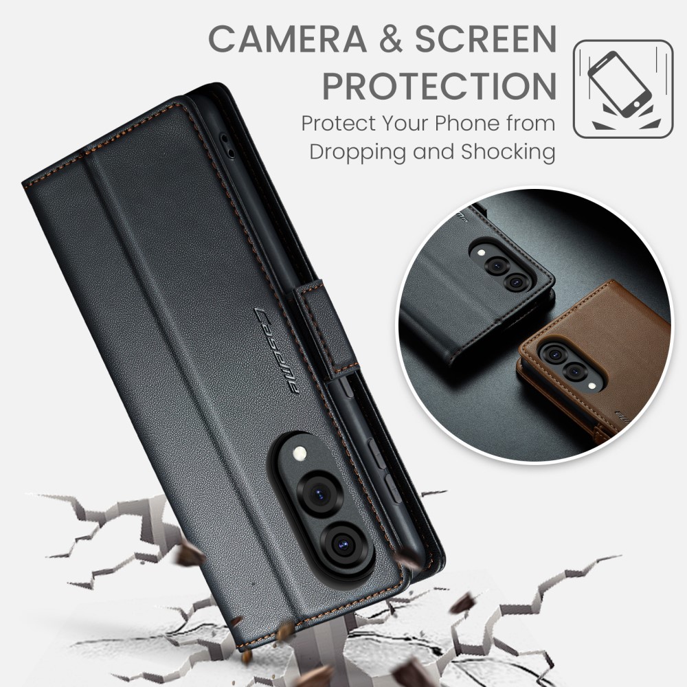 CASEME CASEME Samsung Galaxy S25 Edge Fodral Läder RFID Svart