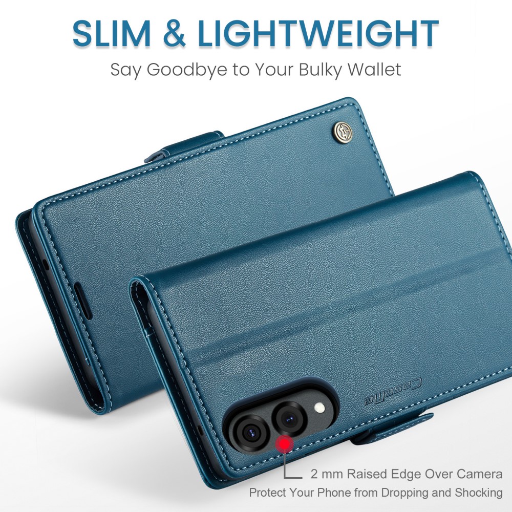 CASEME CASEME Samsung Galaxy S25 Edge Fodral Läder RFID Blå