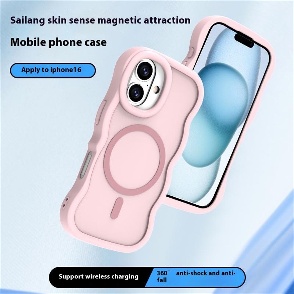 iPhone 16 Plus Skal MagSafe Wavy Matt Rosa