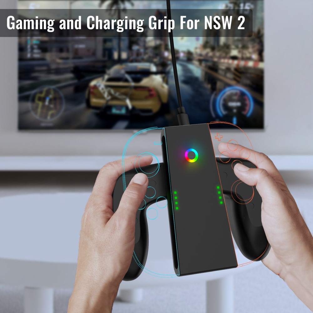 JYS JYS Nintendo Switch 2 Joy-Con Charging Grip Svart