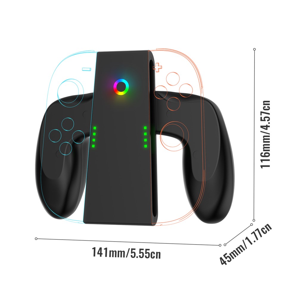 JYS JYS Nintendo Switch 2 Joy-Con Charging Grip Svart