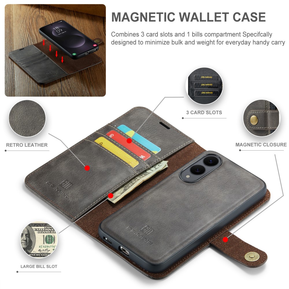 DG.MING DG.MING Galaxy S25 Edge 2in1 Magnet Fodral / Skal Grå