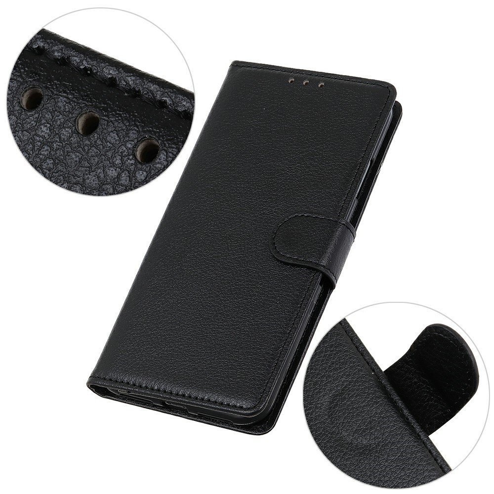  Sony Xperia 1 VII Fodral Litchi Läder Svart