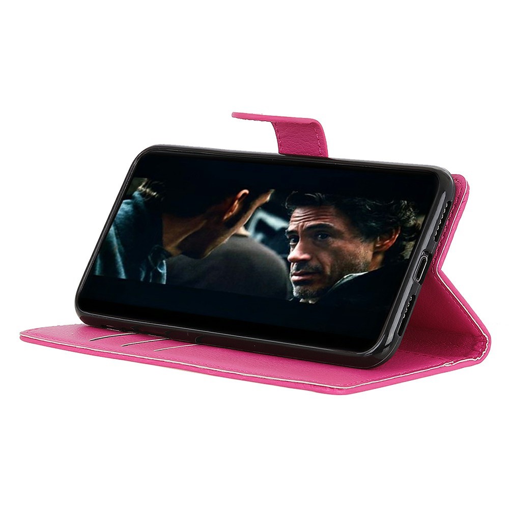  Sony Xperia 1 VII Fodral Litchi Läder Rosa