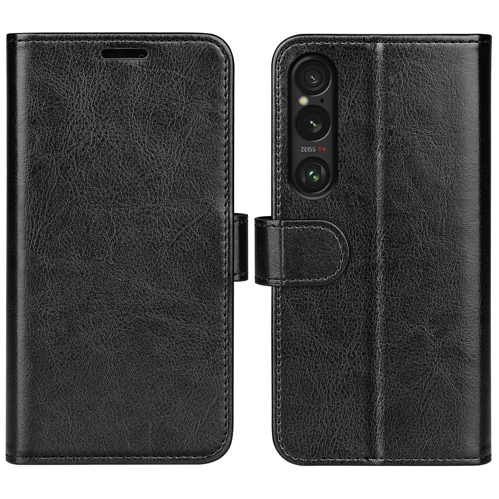 Sony Xperia 1 VII Fodral Crazy Horse Läder Svart