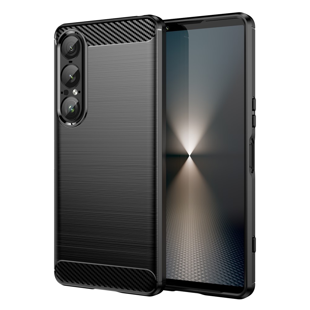  Sony Xperia 1 VII Skal Borstad Stål Textur Svart