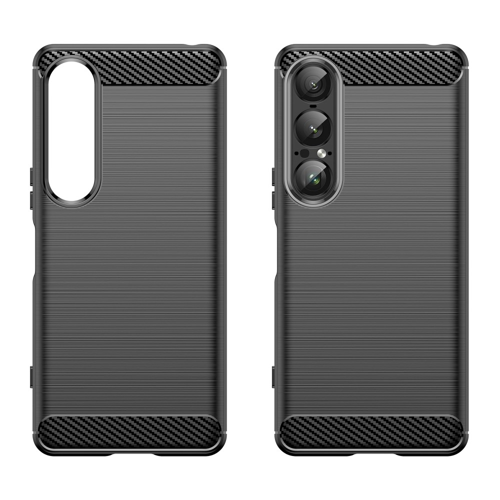  Sony Xperia 1 VII Skal Borstad Stål Textur Svart