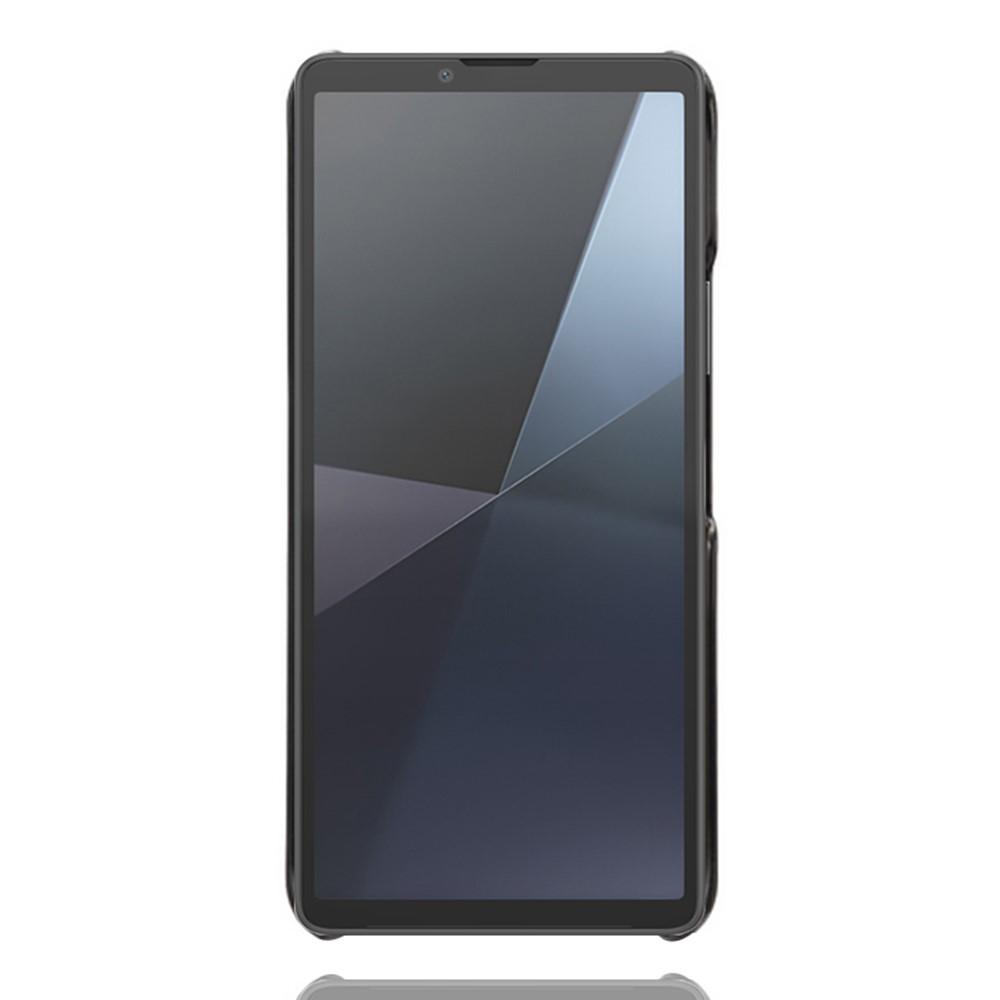  Sony Xperia 10 VII Läderbelagt Skal Med Kortfack Svart