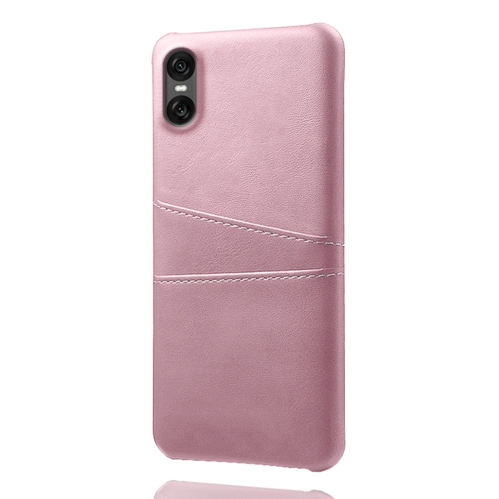  Sony Xperia 10 VII Läderbelagt Skal Med Kortfack Roséguld