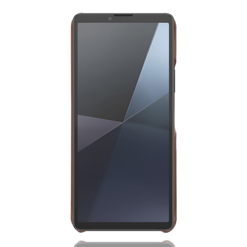  Sony Xperia 10 VII Läderbelagt Skal Med Kortfack Brun