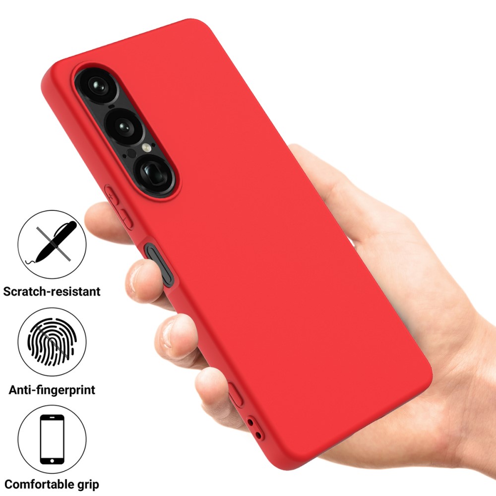 Sony Xperia 1 VII Skal Liquid Silikon Röd