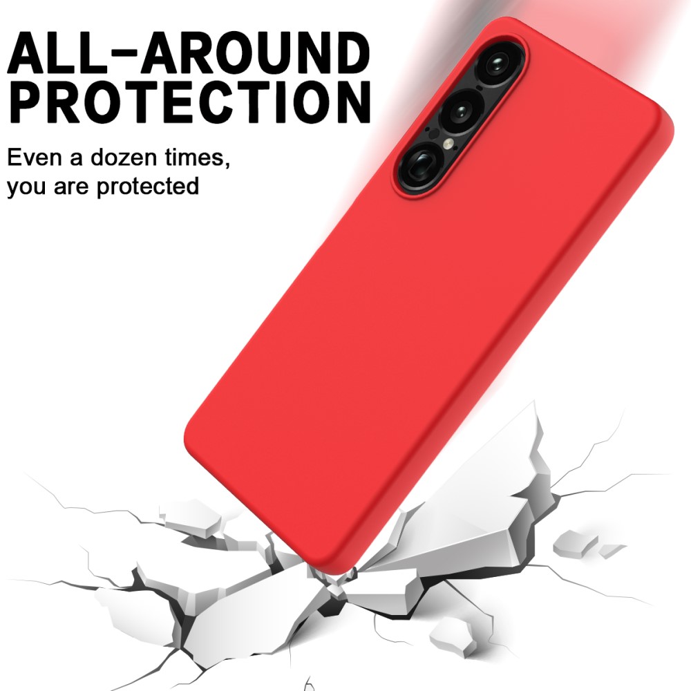  Sony Xperia 1 VII Skal Liquid Silikon Röd