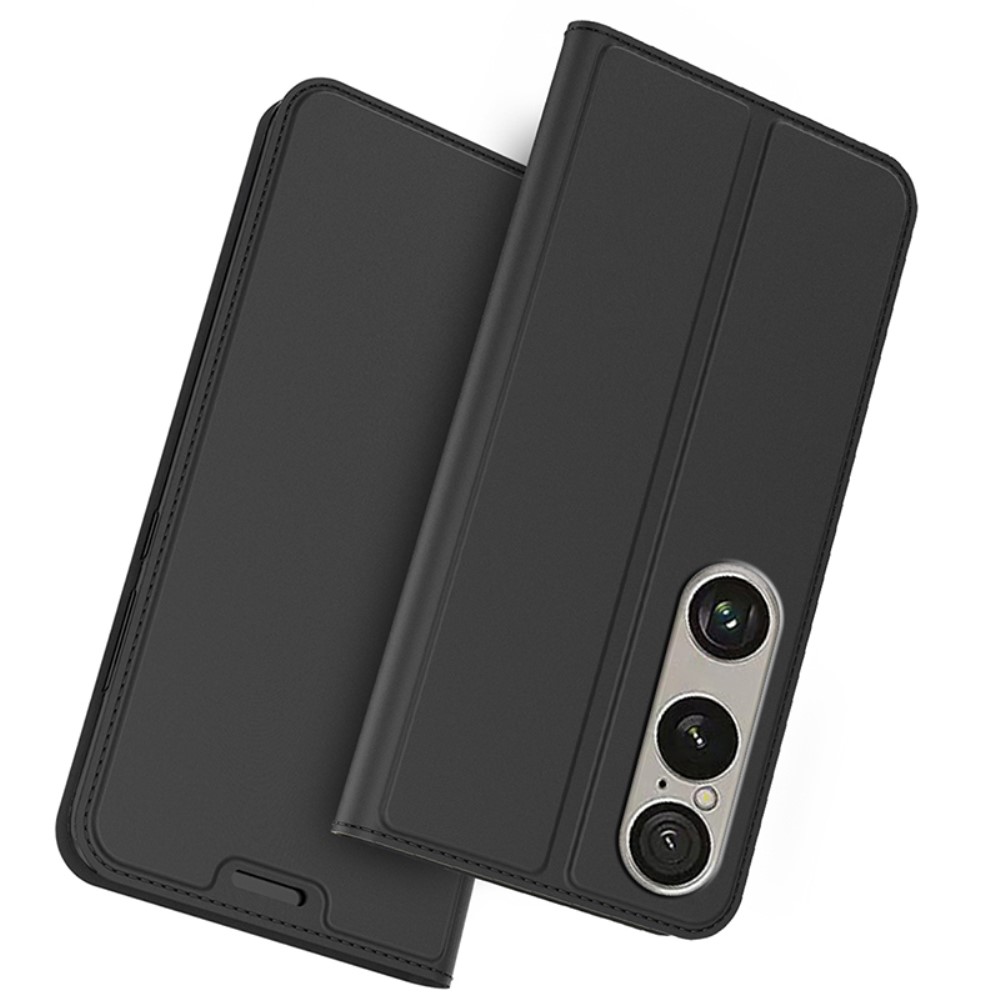  Sony Xperia 1 VII Fodral Flip Läder Svart