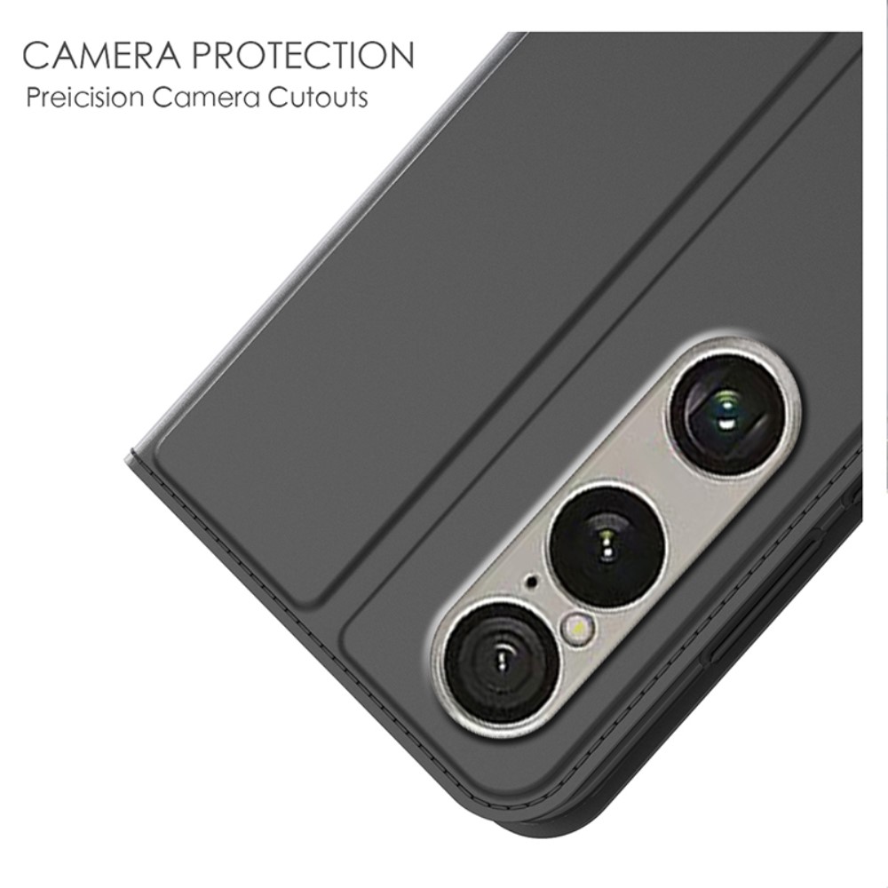  Sony Xperia 1 VII Fodral Flip Läder Svart