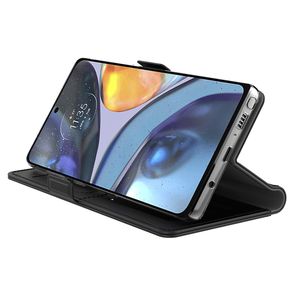  Motorola Edge 60 / 60 Fusion Fodral Med Kortfack Läder Svart