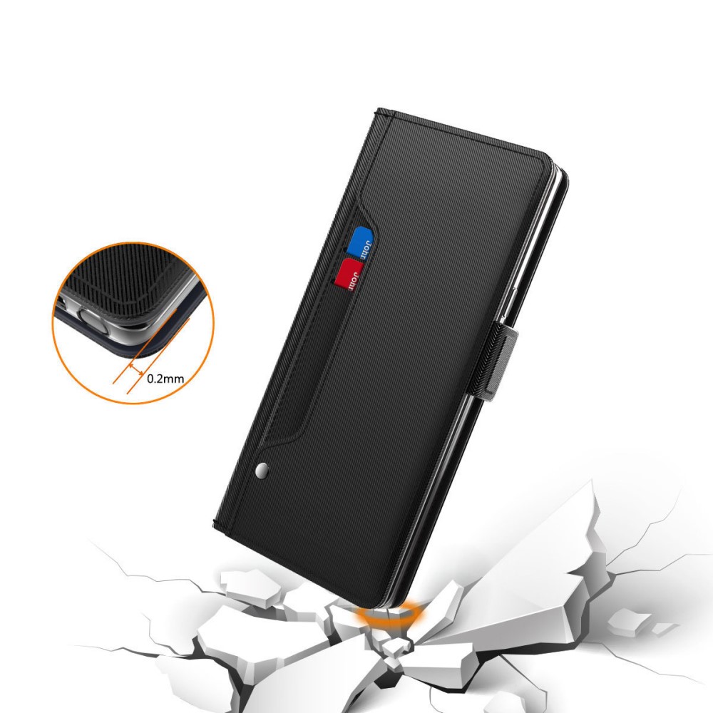  Motorola Edge 60 / 60 Fusion Fodral Med Kortfack Läder Svart