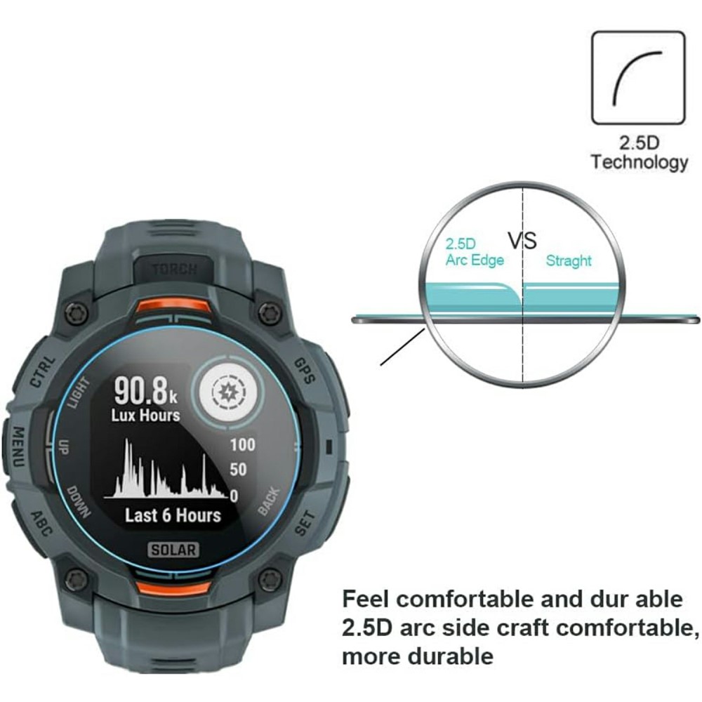  Garmin Instinct 3 45 mm 3-PACK Skärmskydd Härdat Glas