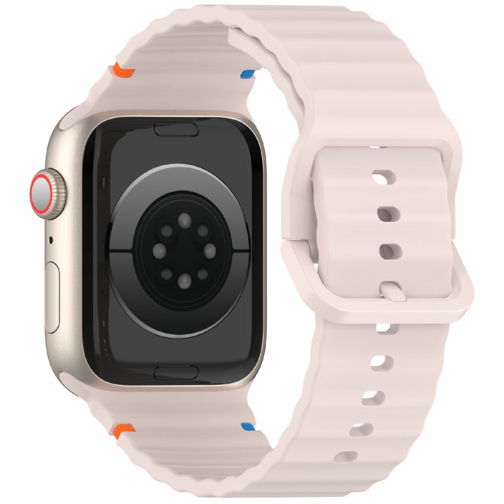  Apple Watch 42/44/45/46/49 mm Armband Silikon Wave Rosa