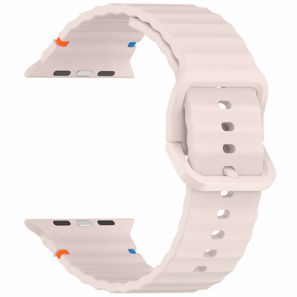 Apple Watch 42/44/45/46/49 mm Armband Silikon Wave Rosa