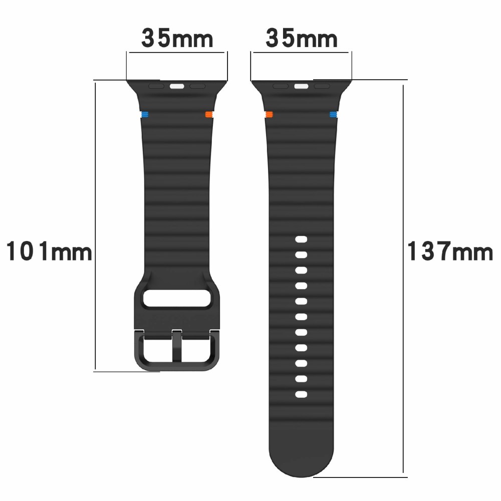  Apple Watch 42/44/45/46/49 mm Armband Silikon Wave Rosa