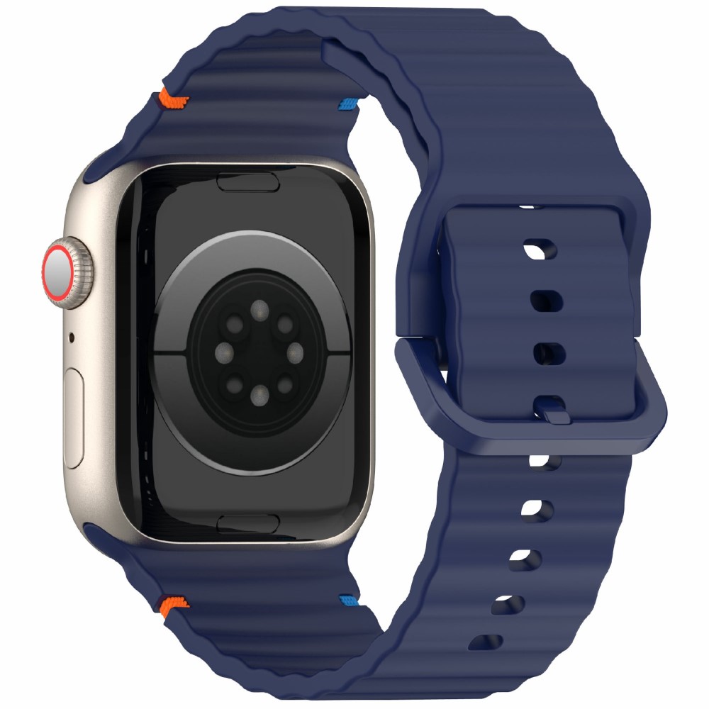  Apple Watch 42/44/45/46/49 mm Armband Silikon Wave Blå
