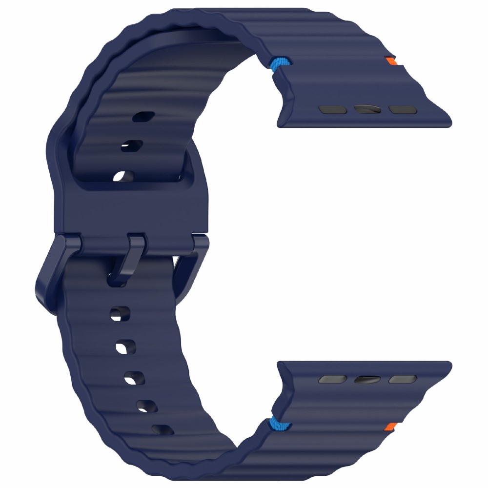 Apple Watch 42/44/45/46/49 mm Armband Silikon Wave Blå