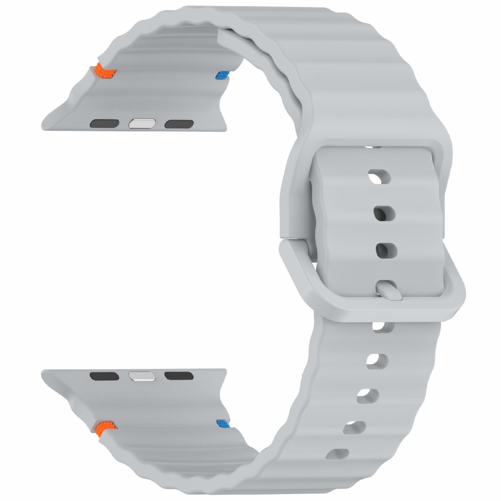  Apple Watch 42/44/45/46/49 mm Armband Silikon Wave Grå