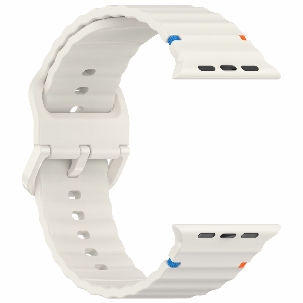  Apple Watch 42/44/45/46/49 mm Armband Silikon Wave Off White